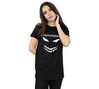 Absolute Cult Disturbed Women's Scary Face Candle Boyfriend Fit T-Shirt Black X-Large