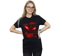 Absolute Cult Disturbed Women's Splat Face Boyfriend Fit T-Shirt Black Large
