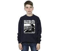 Absolute Cult Elvis Boys A Heartbreaker Sweatshirt Navy Blue 7-8 Years