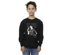 Absolute Cult Elvis Boys Logo Portrait Sweatshirt Black 9-11 Years