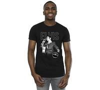 Absolute Cult Elvis Men's Logo Portrait T-Shirt Black XXX-Large