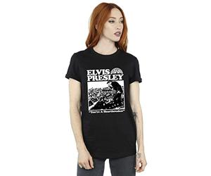 Absolute Cult Elvis Women's A Heartbreaker Boyfriend Fit T-Shirt Black Medium