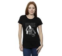 Absolute Cult Elvis Women's Logo Portrait T-Shirt Black X-Large