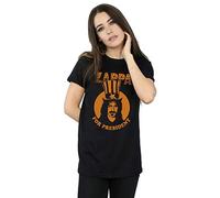 Absolute Cult Frank Zappa Women's for President Boyfriend Fit T-Shirt Black Medium