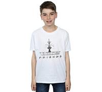Absolute Cult Friends Boys Fountain Sketch T-Shirt White 7-8 Years