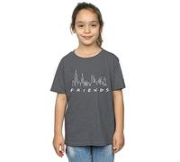 Absolute Cult Friends Girls Skyline Logo T-Shirt Dark Heather Grey 12-13 Years