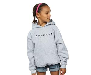 Absolute Cult Friends Girls Text Logo Hoodie Heather Grey 9-11 Years