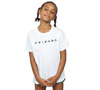 Absolute Cult Friends Girls Text Logo T-Shirt White 7-8 Years