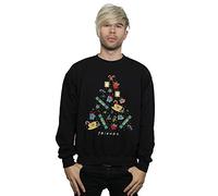Absolute Cult Friends Men's Christmas Tree Sweatshirt Black Large