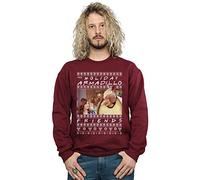 Absolute Cult Friends Men's Fair Isle Holiday Armadillo Sweatshirt Burgundy Small