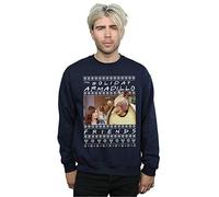 Absolute Cult Friends Men's Fair Isle Holiday Armadillo Sweatshirt Navy Blue Large