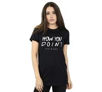 Absolute Cult Friends Women's How You Doin? Boyfriend Fit T-Shirt Black Medium