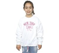 Absolute Cult Girls New York Brooklyn Bow Sweatshirt White 7-8 Years