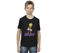 Absolute Cult Guardians of The Galaxy Boys Groot Casette T-Shirt Black 9-11 Years