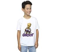 Absolute Cult Guardians of The Galaxy Boys Groot Casette T-Shirt White 9-11 Years