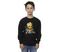 Absolute Cult Guardians of The Galaxy Boys Groot Flowers Sweatshirt Black 7-8 Years