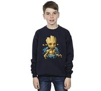 Absolute Cult Guardians of The Galaxy Boys Groot Flowers Sweatshirt Navy Blue 7-8 Years
