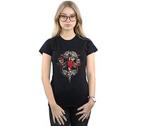Absolute Cult Guns N Roses Women's Bleeding Heart T-Shirt Black Large