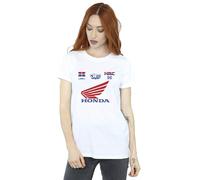 Absolute Cult Honda Women's JT Racing HRC Boyfriend Fit T-Shirt White Medium