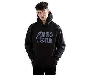 Absolute Cult Janis Joplin Men's Type Logo Hoodie Black Medium