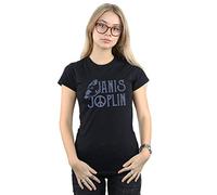 Absolute Cult Janis Joplin Women's Type Logo T-Shirt Black Medium