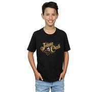 Absolute Cult Johnny Cash Boys Cash Font T-Shirt Black 9-11 Years