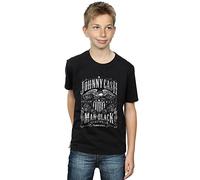 Absolute Cult Johnny Cash Boys Nashville Label T-Shirt Black 7-8 Years