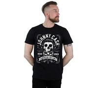 Absolute Cult Johnny Cash Men's American Outline Skull T-Shirt