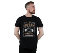 Absolute Cult Johnny Cash Men's Guitar Label T-Shirt Black X-Large