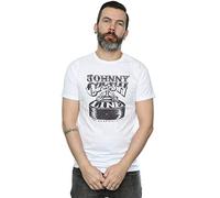 Absolute Cult Johnny Cash Men's Nashville Guitar T-Shirt White Medium