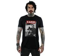 Absolute Cult Johnny Cash Men's Studio Guitarist T-Shirt Black X-Large