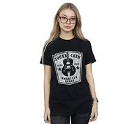 Absolute Cult Johnny Cash Women's Rebel Guitar Boyfriend Fit T-Shirt Black Small