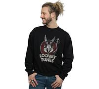 Absolute Cult Looney Tunes Men's Bugs Bunny Circle Logo Sweatshirt Black X-Large