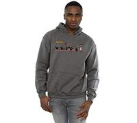 Absolute Cult Looney Tunes Men's Daffy Duck Colour Code Hoodie Charcoal Large
