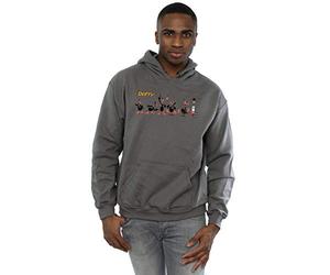 Absolute Cult Looney Tunes Men's Daffy Duck Colour Code Hoodie Charcoal Large