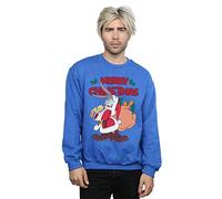 Absolute Cult Looney Tunes Men's Santa Bugs Bunny Sweatshirt Royal Blue Large