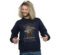 Absolute Cult Looney Tunes Men's Wile E Coyote Guitar Sweatshirt Navy Blue XX-Large