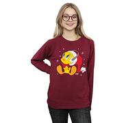 Absolute Cult Looney Tunes Women's Christmas Tweety Sweatshirt Burgundy Small