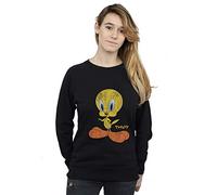Absolute Cult Looney Tunes Women's Tweety Pie Distressed Sweatshirt Black X-Large