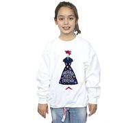Absolute Cult Mary Poppins Girls Practically Perfect Standing Sweatshirt White 3-4 Years
