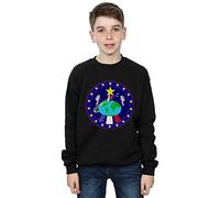 Absolute Cult NASA Boys Classic Globe Astronauts Sweatshirt Black 7-8 Years