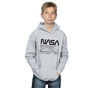 Absolute Cult NASA Boys Classic Space Shuttle Hoodie Sport Grey 9-11 Years
