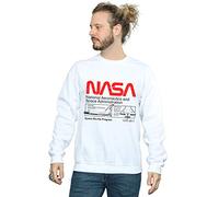 Absolute Cult NASA Men's Classic Space Shuttle Sweatshirt White Medium
