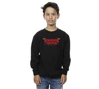 Absolute Cult Netflix Boys Stranger Things Christmas Lights Sweatshirt Black 9-11 Years