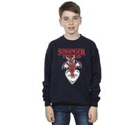 Absolute Cult Netflix Boys Stranger Things Hellfire Club Sweatshirt Navy Blue 12-13 Years