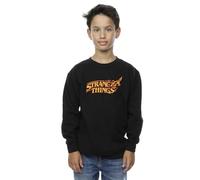 Absolute Cult Netflix Boys Stranger Things Logo Breaking Sweatshirt Black 9-11 Years