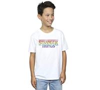 Absolute Cult Netflix Boys Stranger Things Rainbow Dot Logo T-Shirt White 12-13 Years