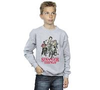 Absolute Cult Netflix Boys Stranger Things Retro Bikers Sweatshirt Sport Grey 7-8 Years