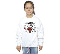 Absolute Cult Netflix Girls Stranger Things Hellfire Club Sweatshirt White 9-11 Years