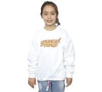 Absolute Cult Netflix Girls Stranger Things Logo Breaking Sweatshirt White 12-13 Years